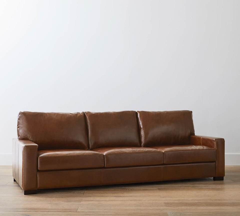 Turner Square Arm Leather Sofa Pottery Barn Australia